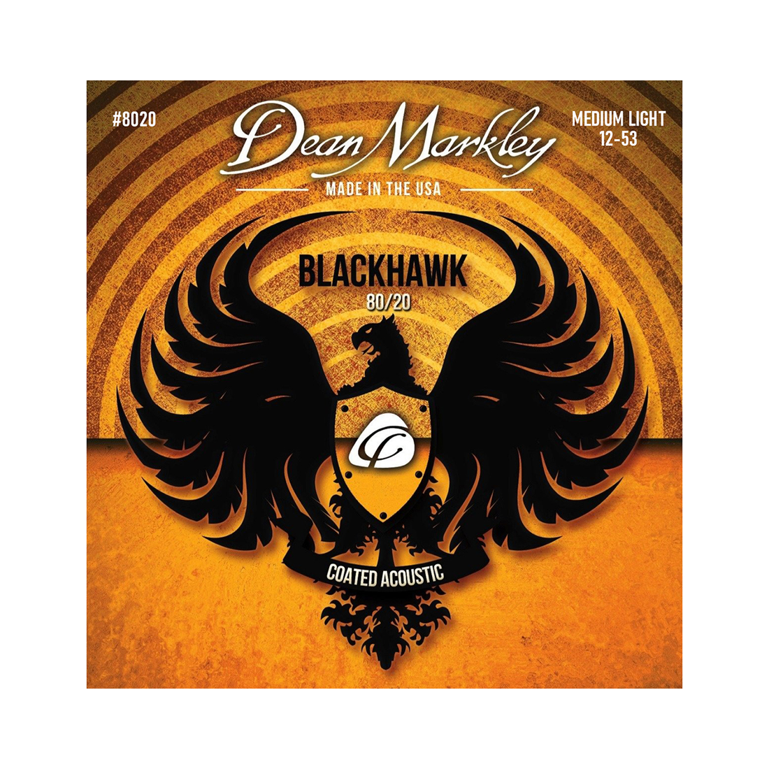 Dean Markley Blackhawk Coated Acoustic 80/20 Medium Light Strings 12-53