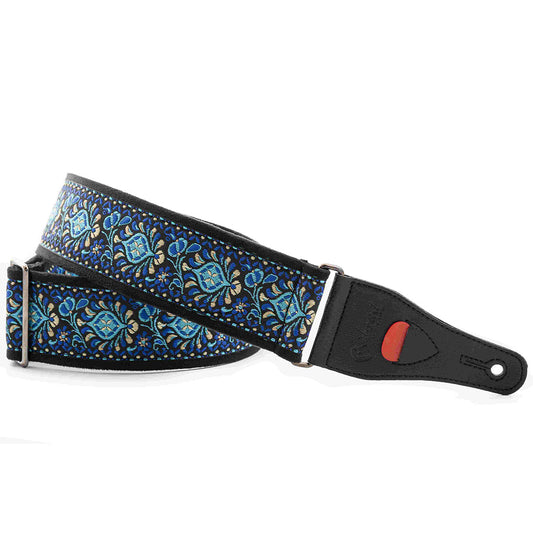 Right On Straps STANDARD PLUS Woodstock II Blue Guitar Strap