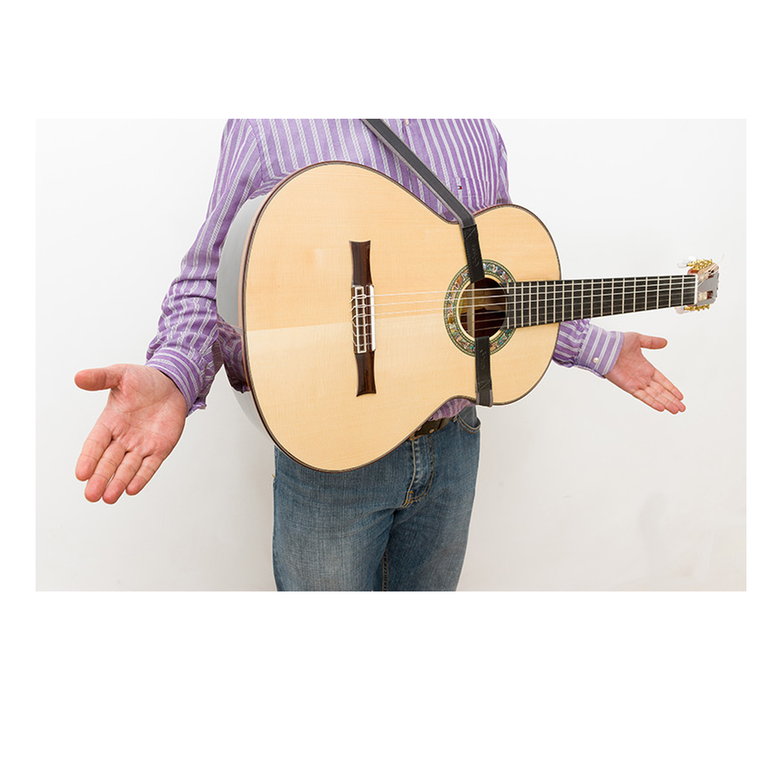 Right On Straps HOOK Classical Dual-Hook-Rumba Brown Classical Guitar Strap