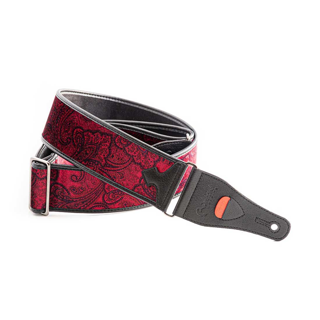 Right On Straps TALISMAN Paisley Velvet 60 Red Guitar Strap