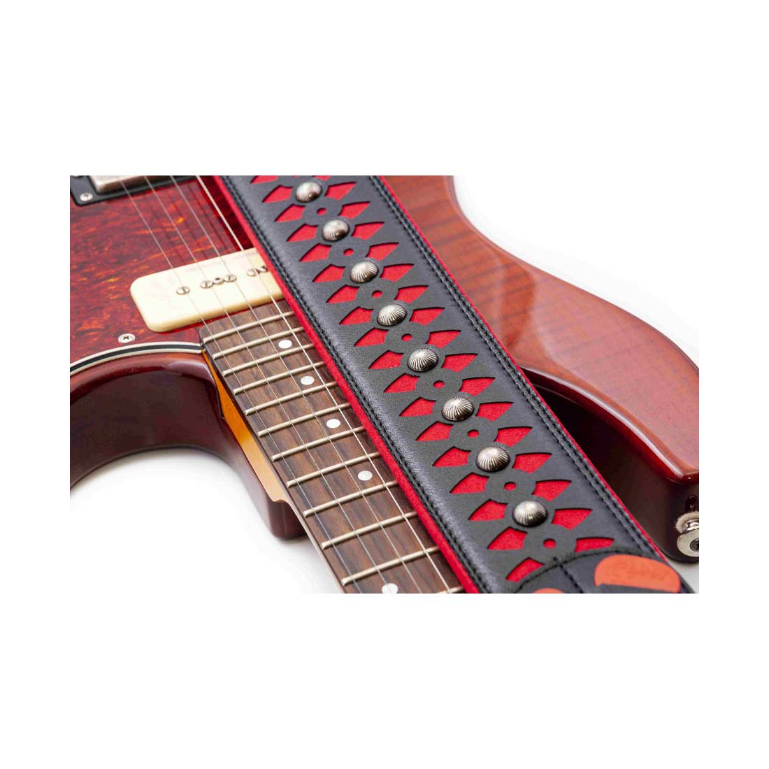 Right On Straps Armour Red Guitar Strap