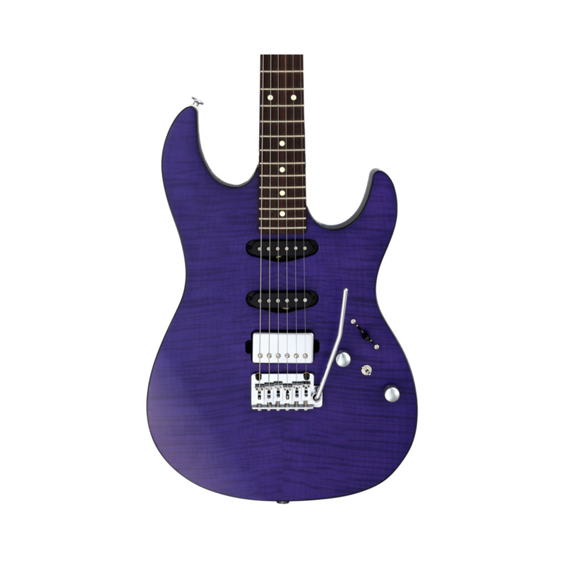FGN JOS2-DU-FM-R/TPF Odyssey Transparent Purple Flat Electric Guitar with Gig Bag