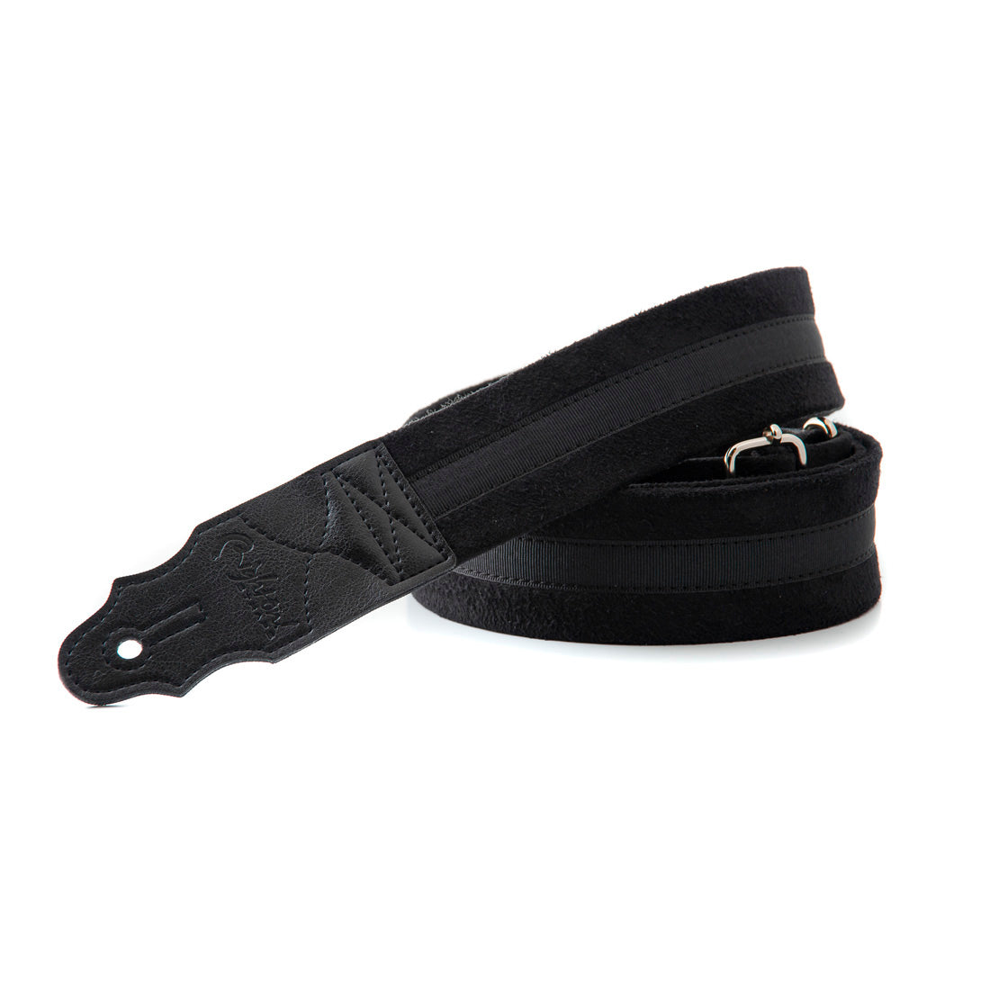 Right On Straps STANDARD PLUS Plain Black Guitar Strap
