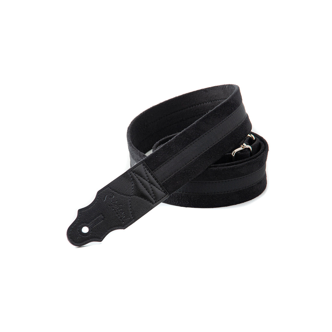 Right On Straps STANDARD PLUS Plain Black Guitar Strap
