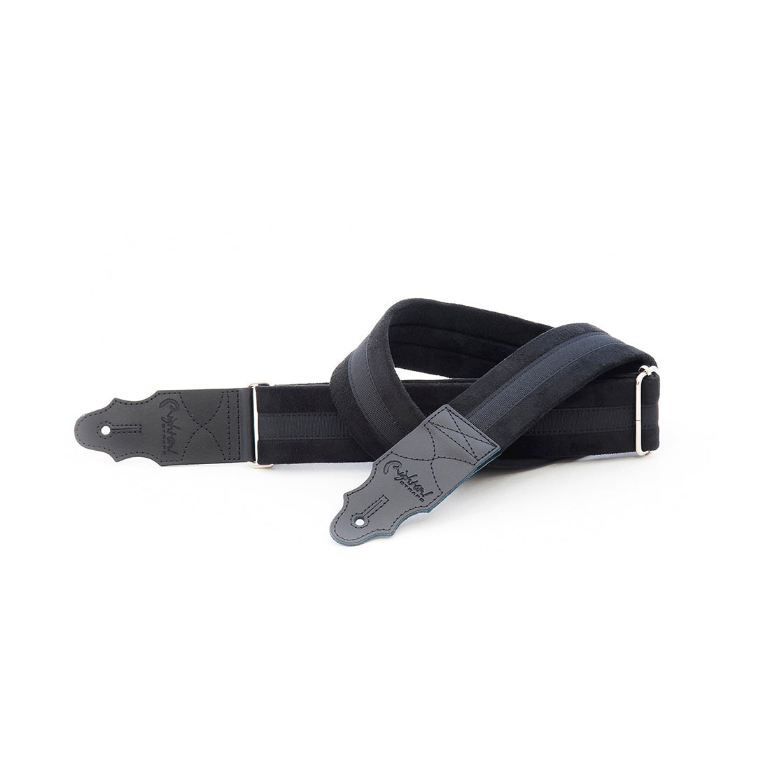 Right On Straps STANDARD PLUS Plain Black Guitar Strap