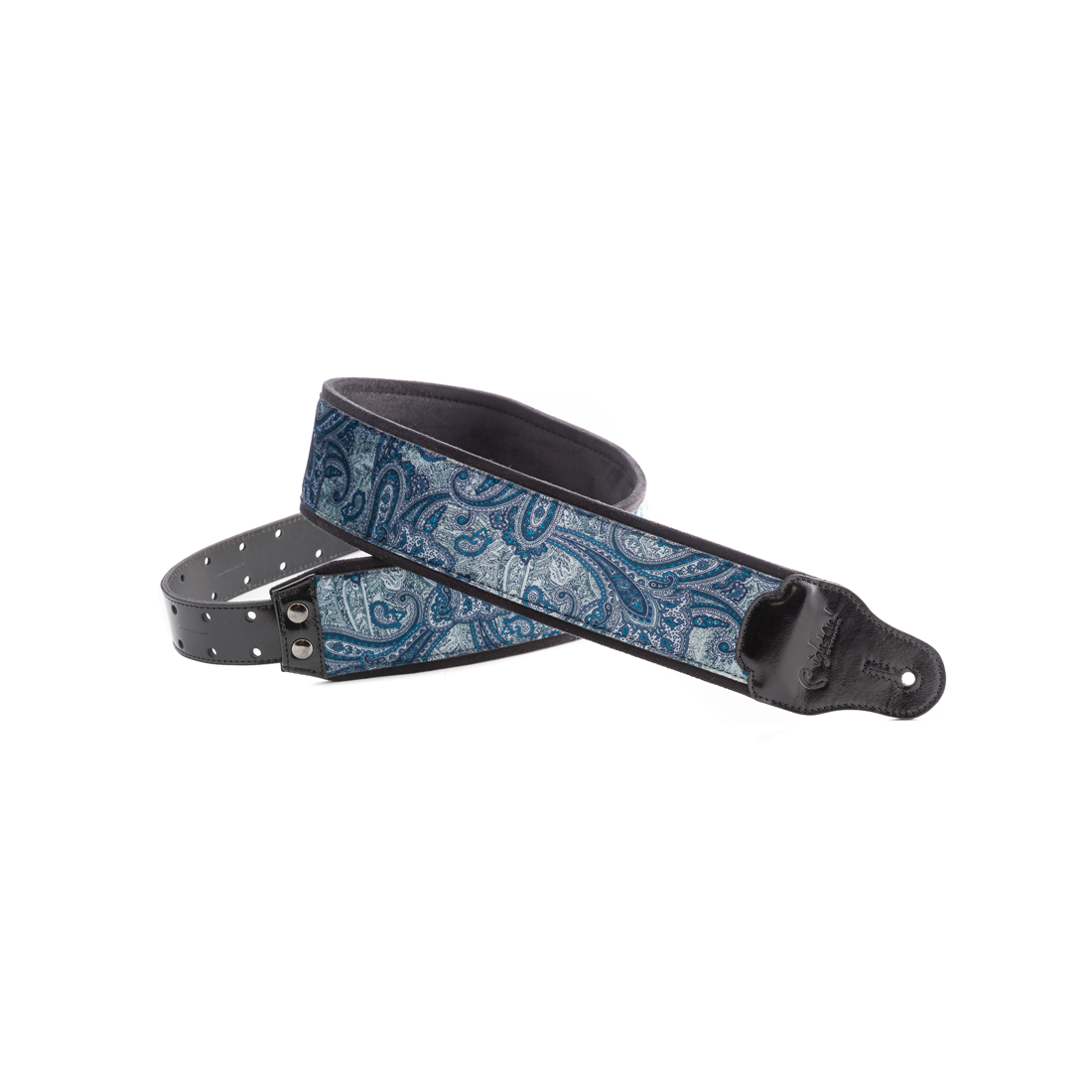 Right On Straps GROOVE Paisley Velvet 70 Blue Guitar Strap