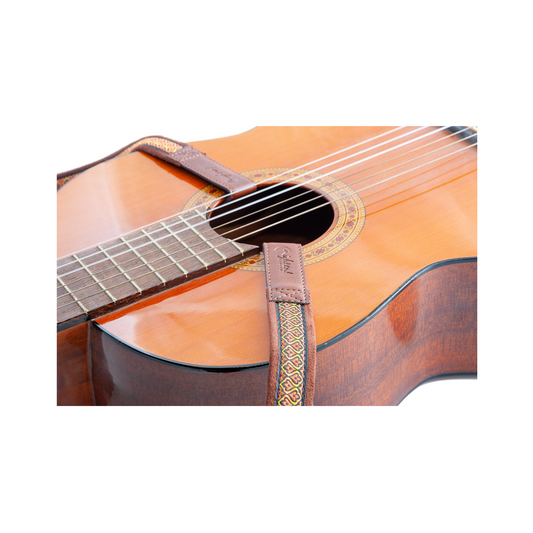 Right On Straps HOOK Classical-Dual-Hook Havana Brown Classical Guitar Strap