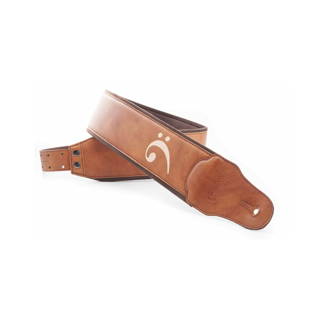 Right On Straps LEATHERCARFT Fakey Light Brown Guitar Strap