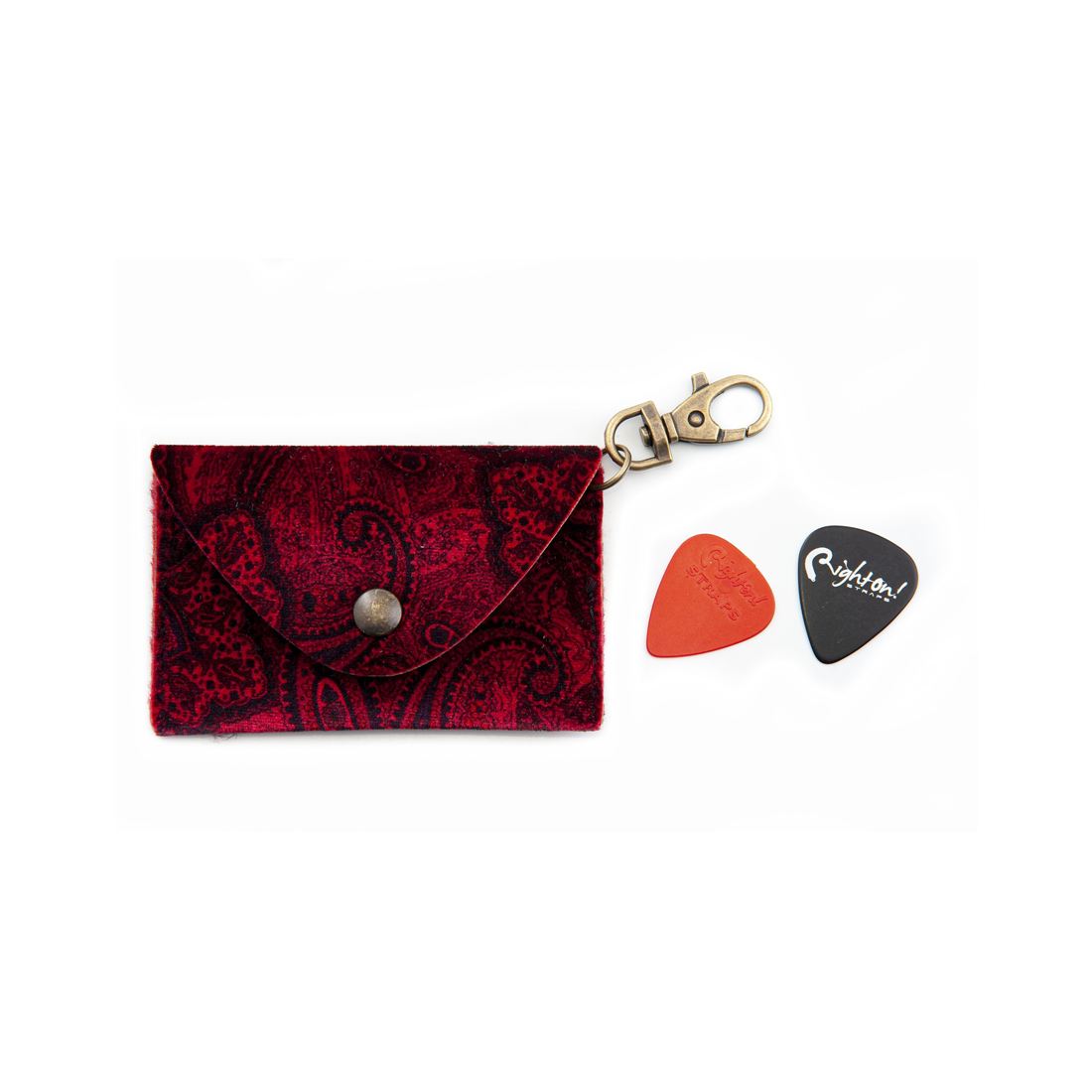 Right On Straps ACCESSORIES Keychain Pick Holder Paisley Red