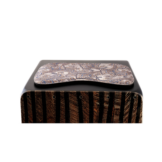 Right On Straps Paisley Velvet Brown Cajon Pad