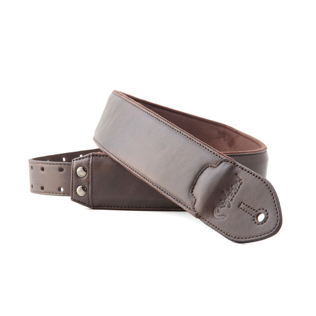 Right On Straps LEATHERCRAFT Vintage Brown Guitar Strap