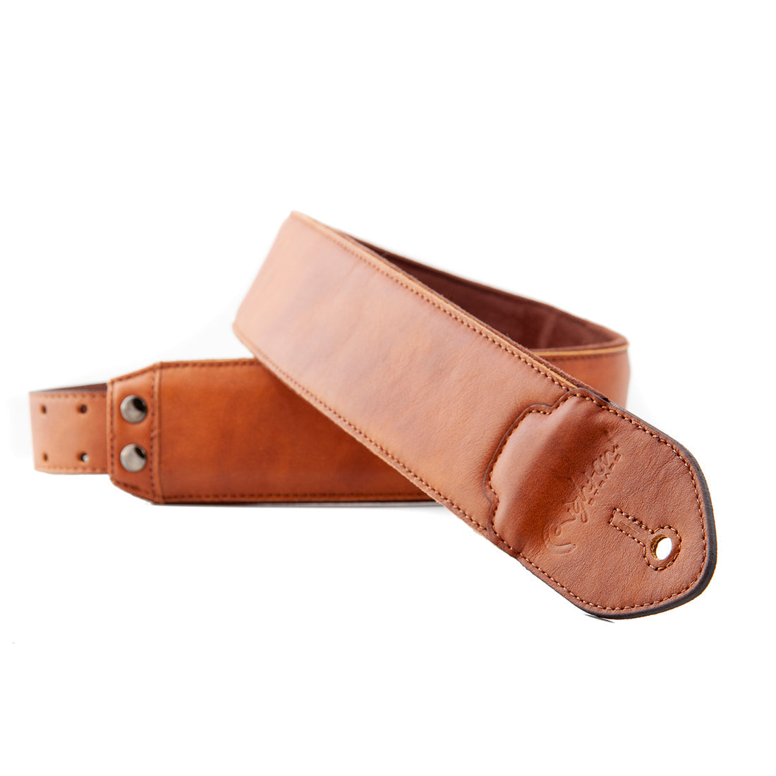 Right On Straps LEATHERCRAFT Vintage Woody Guitar Strap