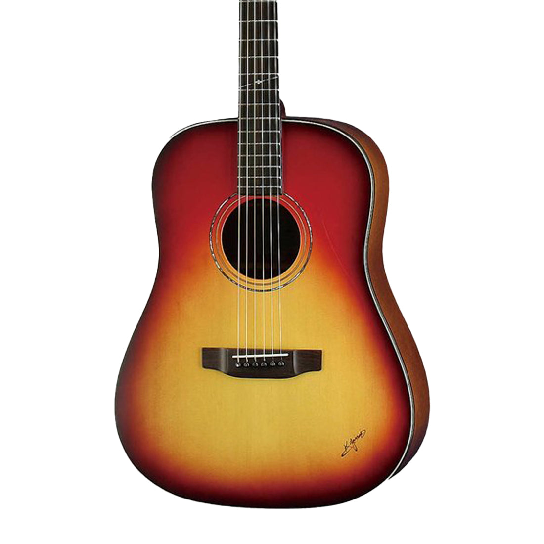 K.Yairi LO-65RB-E Acoustic Electric Guitar, Solid Spruce Top, Mahogany Laminate Back and Sides, RB - Red Burst