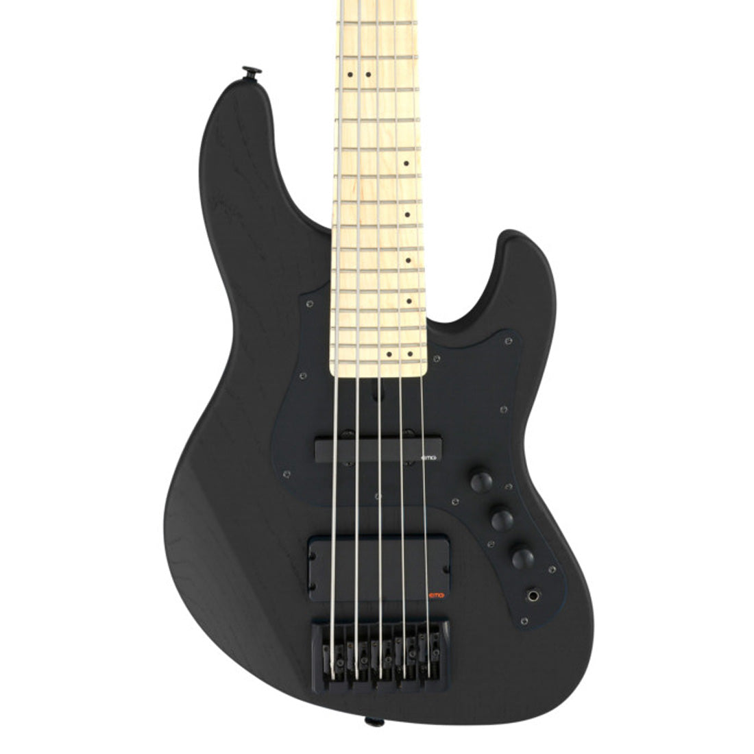 FGN JMJ52ASHDEM/OPB J-Standard Mighty Jazz 5-String Open Pore Black Bass Guitar Including Gig Bag