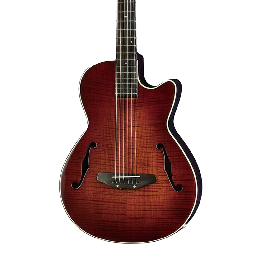 K.Yairi KYF-2-E Thin Body Acoustic Electric Guitar, Flamed Maple Top, Special Plywood Back and Sides, LS - Sunburst