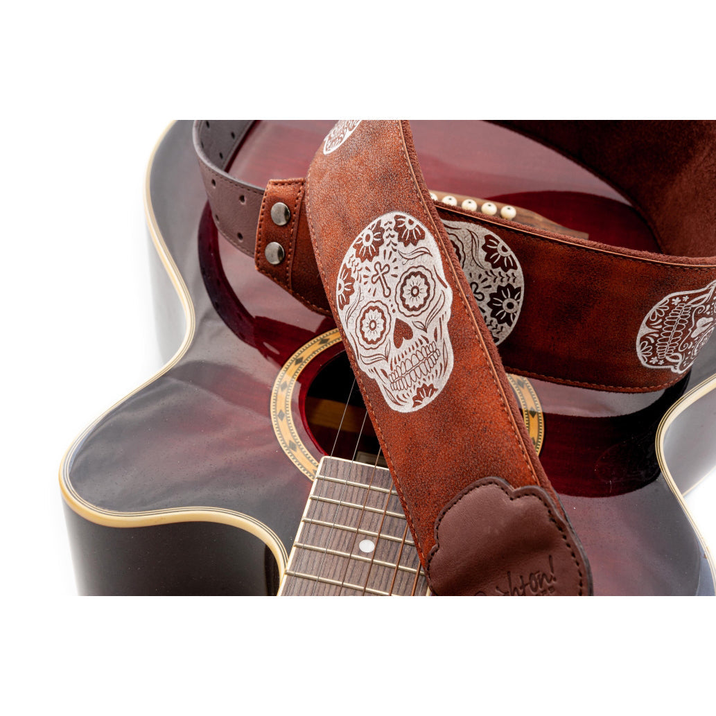 Right On Straps LEATHERCRAFT Sugar Woody Guitar Strap
