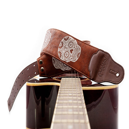 Right On Straps LEATHERCRAFT Sugar Woody Guitar Strap
