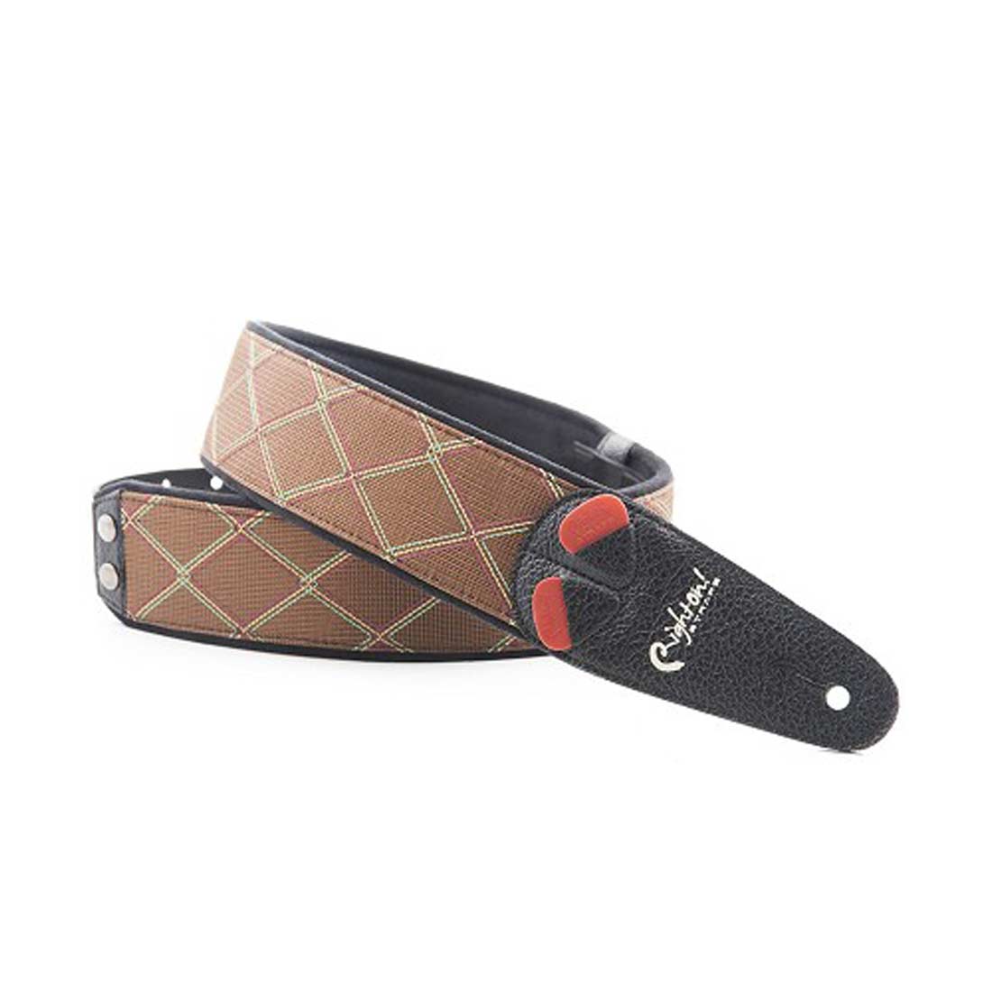 Right On Straps MOJO Diamond Brown Guitar Strap