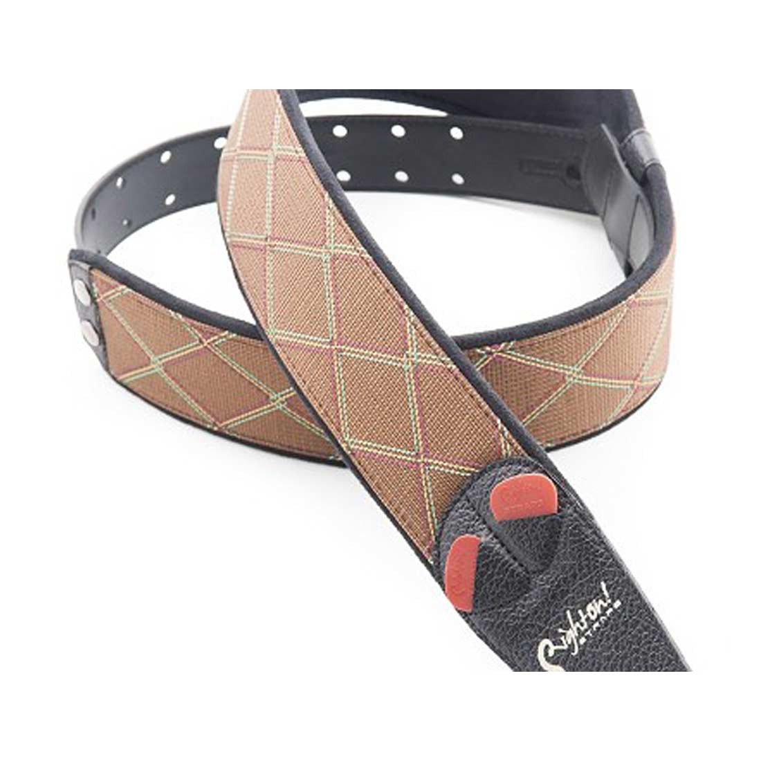 Right On Straps MOJO Diamond Brown Guitar Strap