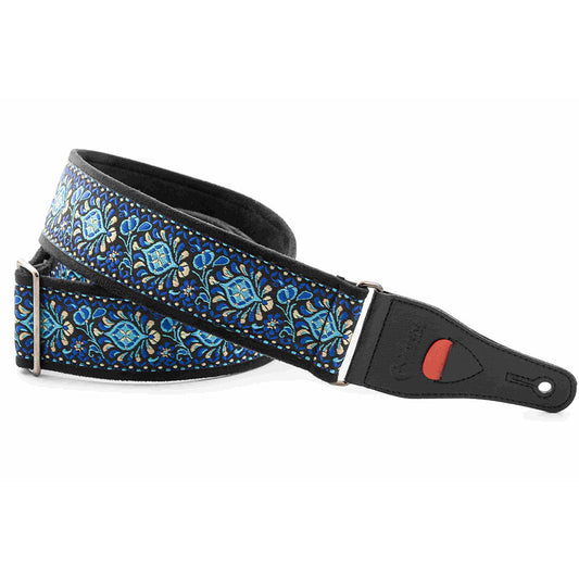 Right On Straps STANDARD PLUS Woodstock II Blue Guitar Strap