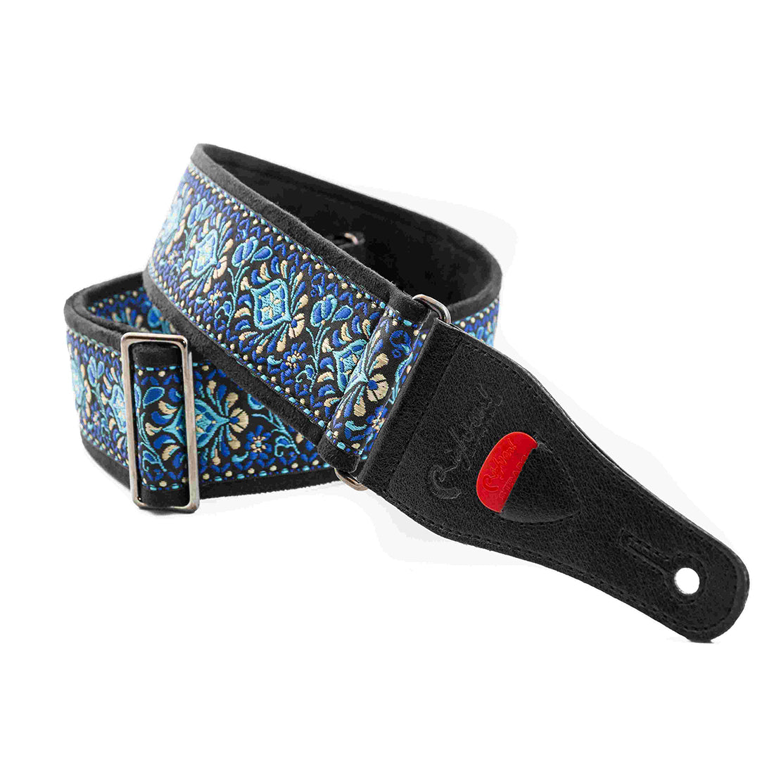 Right On Straps STANDARD PLUS Woodstock II Blue Guitar Strap