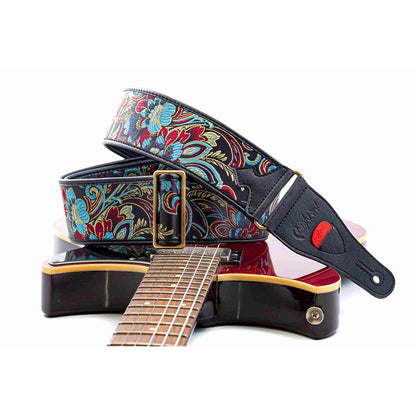 Right On Straps TALISMAN BEPPU II Teal Guitar Strap
