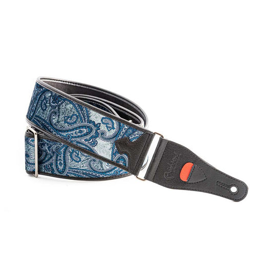 Right On Straps TALISMAN Paisley Velvet 60 Blue Guitar Strap