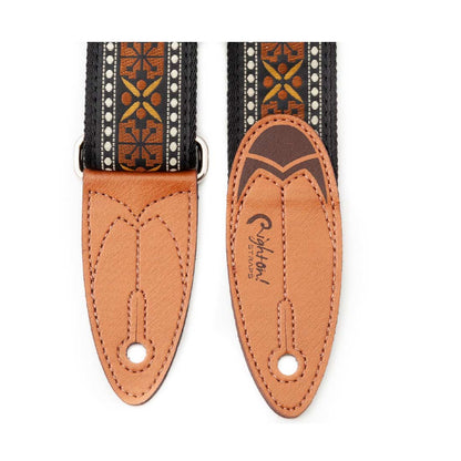 Right On Straps ROADRUNNER Surf Rider Brown Guitar Strap