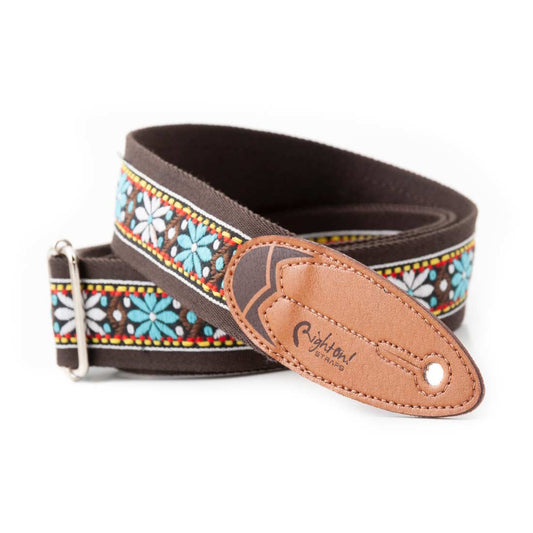 Right On Straps ROADRUNNER Surf Wind Brown Guitar Strap