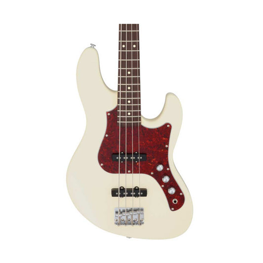 FGN BMJ2-R/OLW Mighty Jazz Olympic White Electric Bass Including Gig Bag