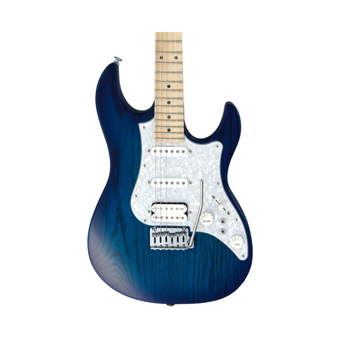 FGN EOS-ASH-M/SBB Expert Transparent See-Through Blue Burst Electric Guitar Including Hardcase
