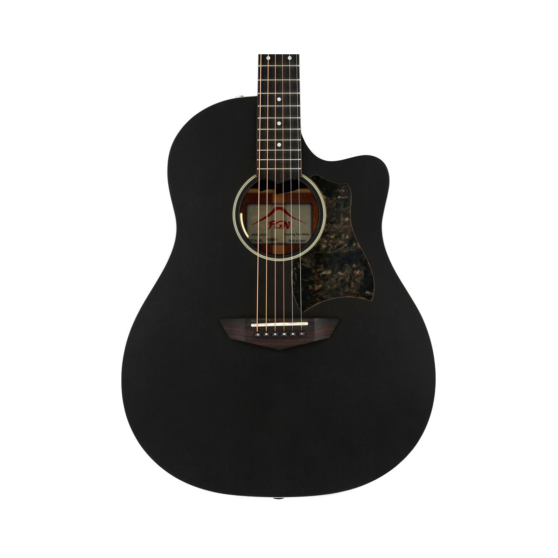 FGN AG1E-TBF Trans Black Flat Finish Acoustic Electric Guitar Including Gig Bag*