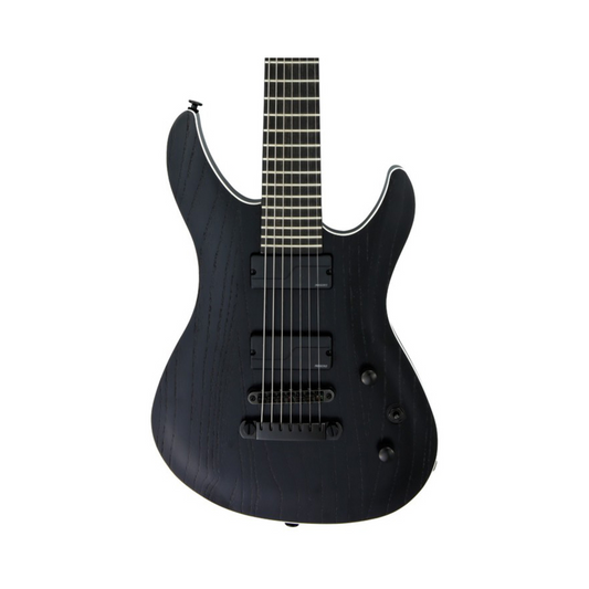 FGN JMY72-ASH-E/OPB Mythic 7-String Open Pore Black Electric Guitar Including Gig Bag
