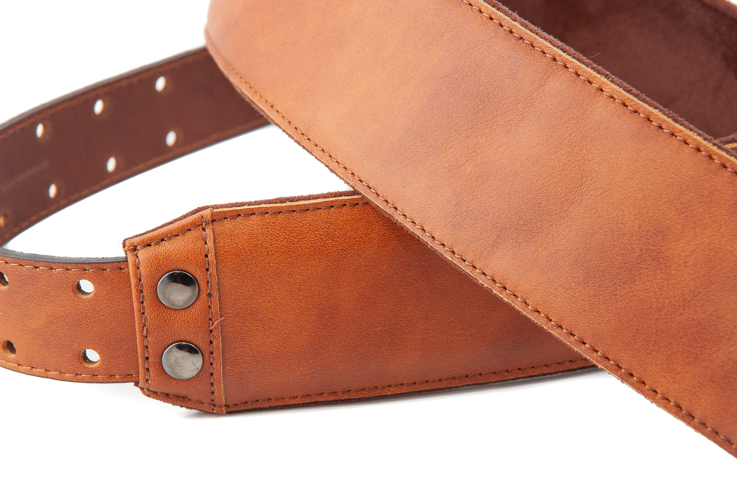 Right On Straps LEATHERCRAFT Vintage Woody Guitar Strap