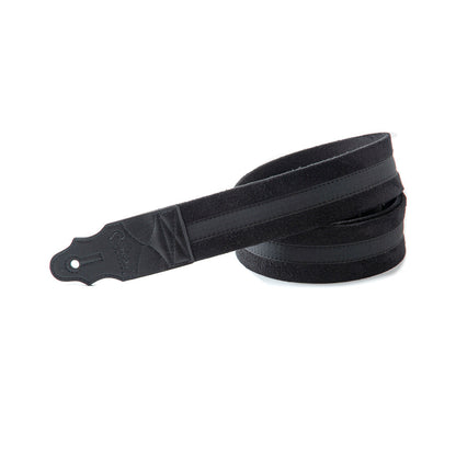 Right On Straps STANDARD PLUS Plain Black Guitar Strap