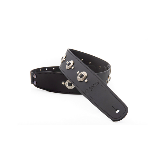 Right On Straps MAGIC60 Silver Conchos II Black Guitar Strap