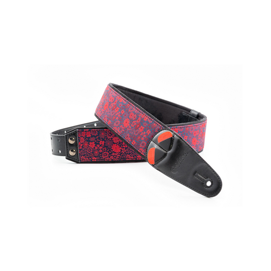 Right On Straps MOJO Daisy Red Guitar Strap