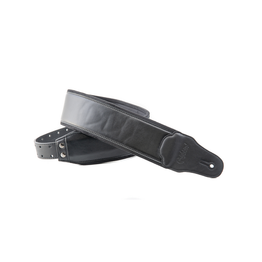 Right On Straps LEATHERCARFT Smooth Black Guitar Strap