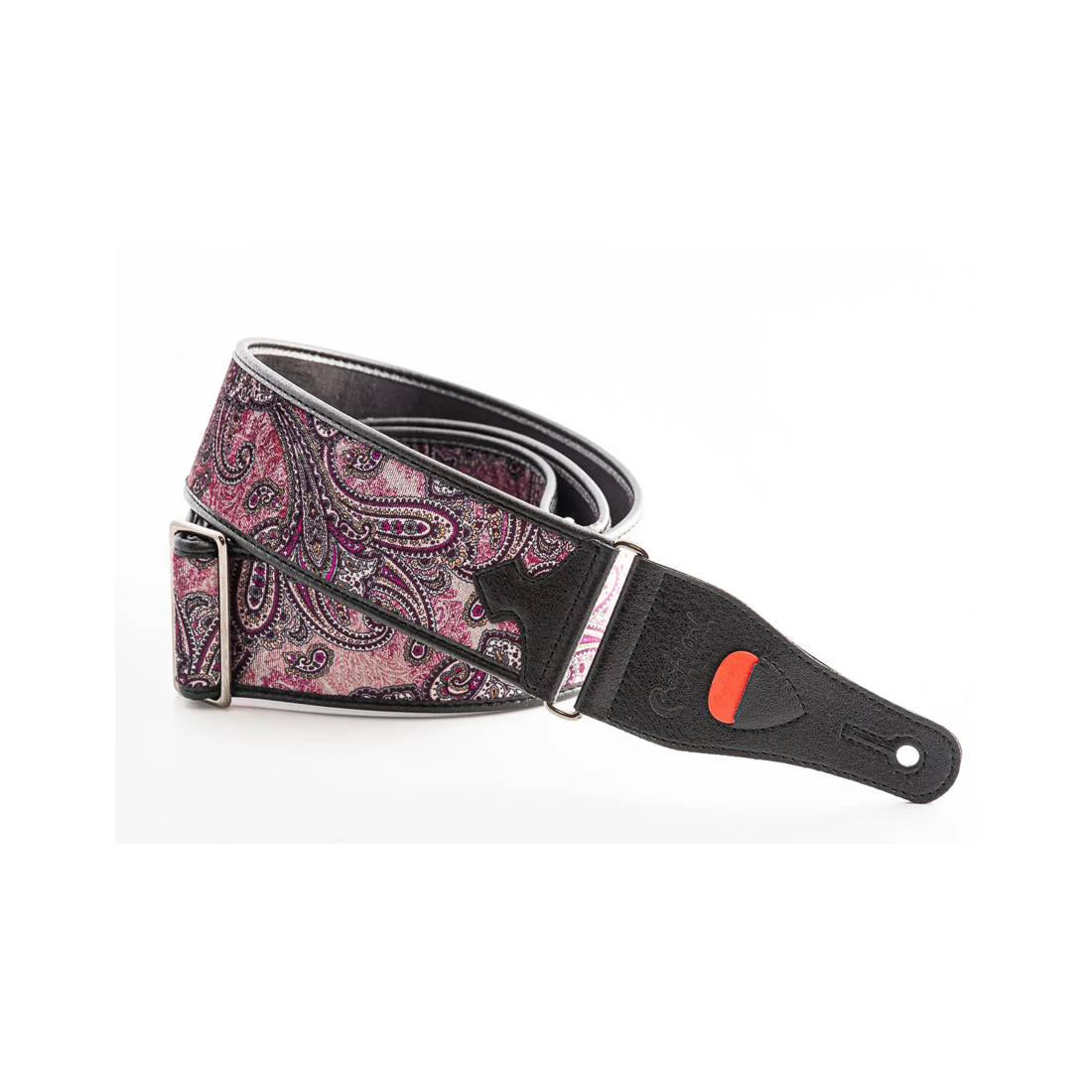 Right On Straps TALISMAN Paisley Velvet-60 Burgundy Guitar Strap