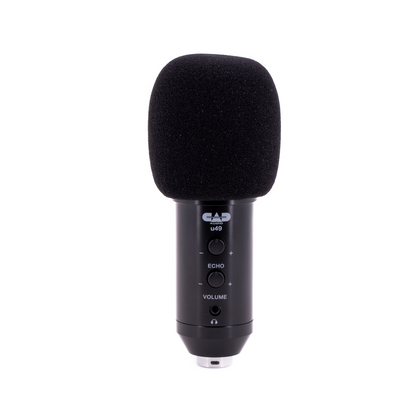 CAD Audio USB Side Address Studio Microphone with Headphone Monitor and Echo