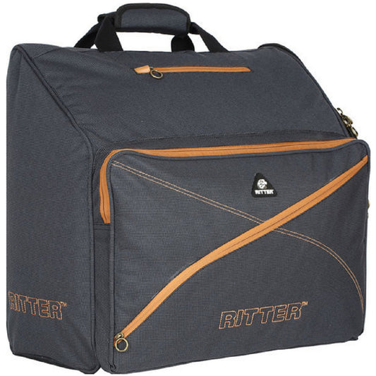 Ritter RACS7-48/MGB Misty Grey - Leather Brown 48 Bass Piano Accordion Bag
