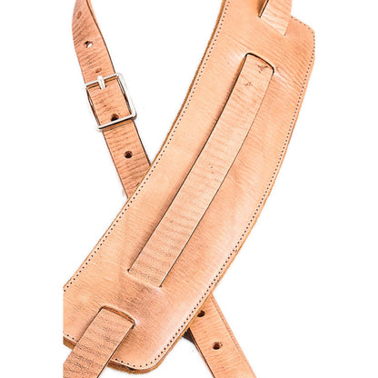 Right On Straps LEATHERCRAFT Slim Beige Guitar Strap