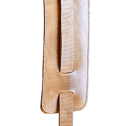Right On Straps LEATHERCRAFT Slim Beige Guitar Strap